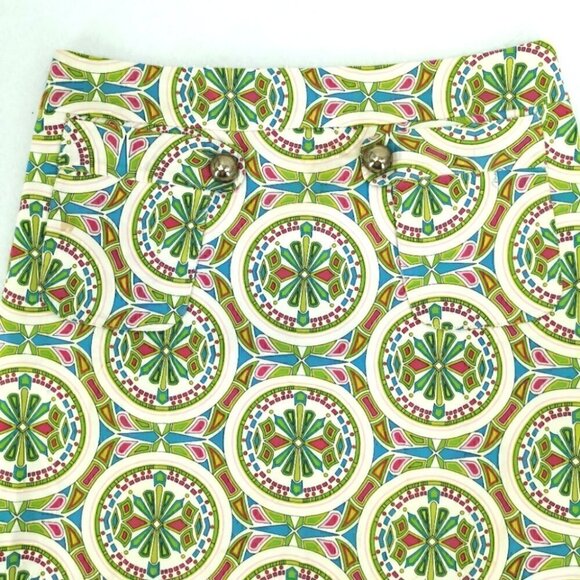 Melly M Women's 2 Colorful Geometric Button Skirt - Picture 4 of 10